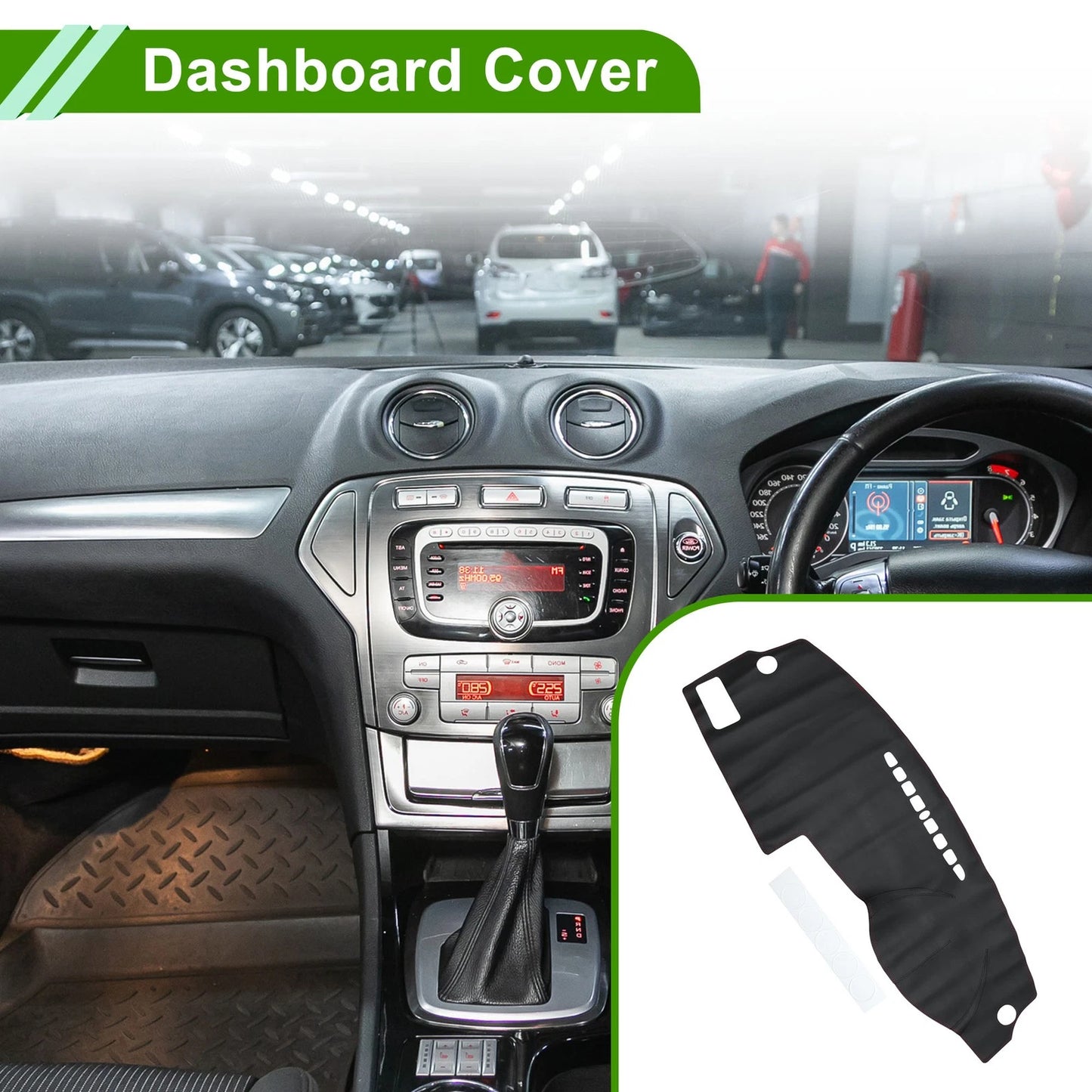 Dashboard Cover Mat for Ford Mondeo (2004-2012) Black Red