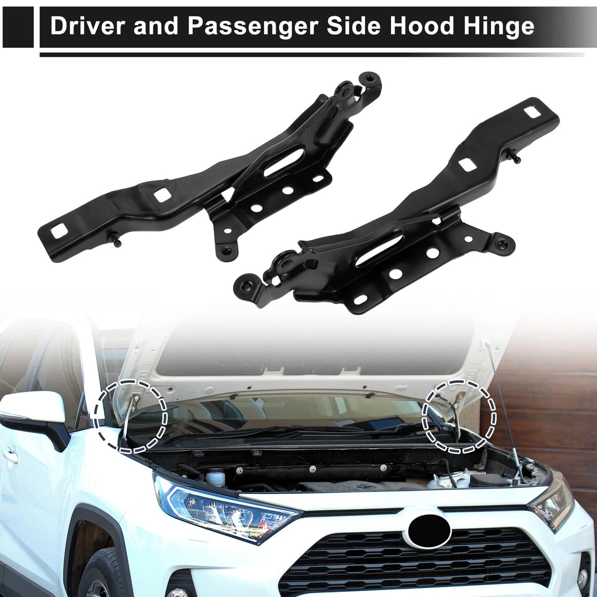 Hood Hinges for Ford F-150 2015-2020 Front Bonnet Bracket 2 x Covers