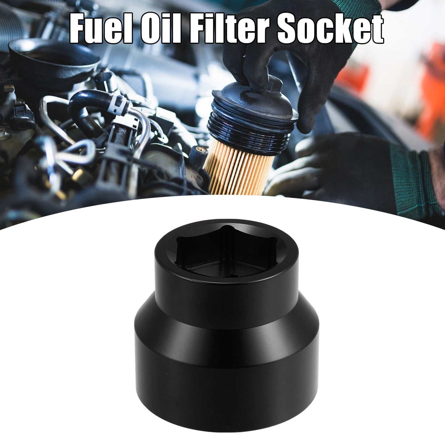 Fuel Oil Filter Cap Socket Removal Tool for Ford 6.0L 6.4L (2003-2010)