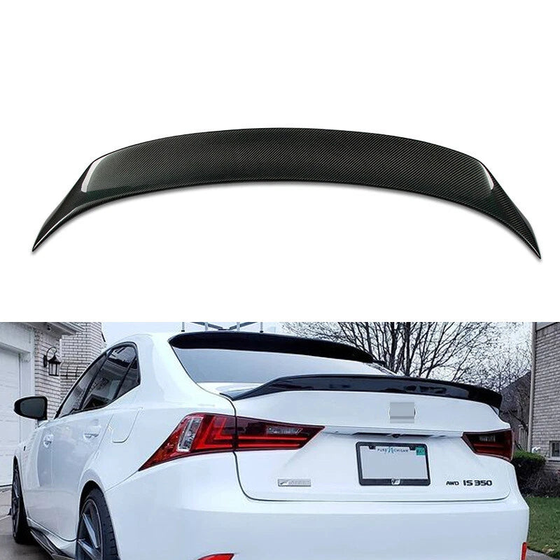 Carbon Fiber Rear Trunk Spoiler Wing Lip Fit 2014-2020 Lexus IS250 IS350 F-Sport