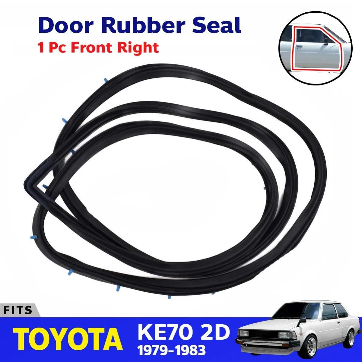 Door Seal Weatherstrip Front Right Fits Toyota Corolla KE70 2-Door 1979-87 D09