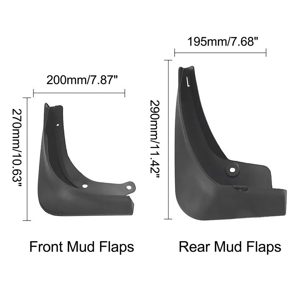 4 Pcs Mud Flaps Splash Guards for Tesla Model 3 (2017-2023)