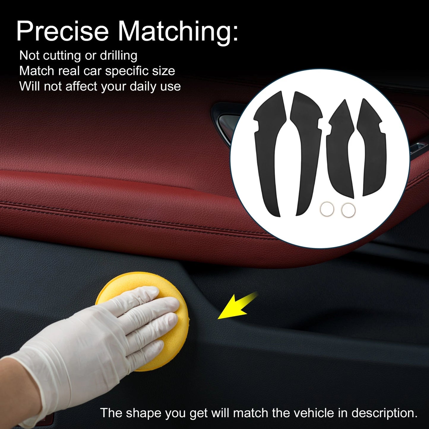 Door Anti Kick Pad Sticker Protector 1 Set for Toyota Camry (2010–2011)