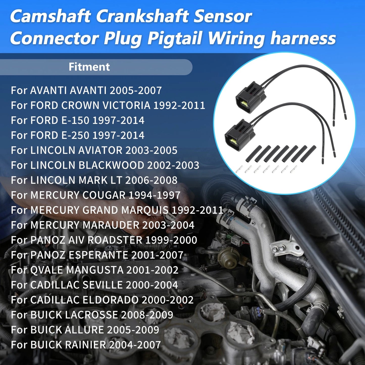 Camshaft Position Sensor Connector Pigtail Wiring Harness for Ford