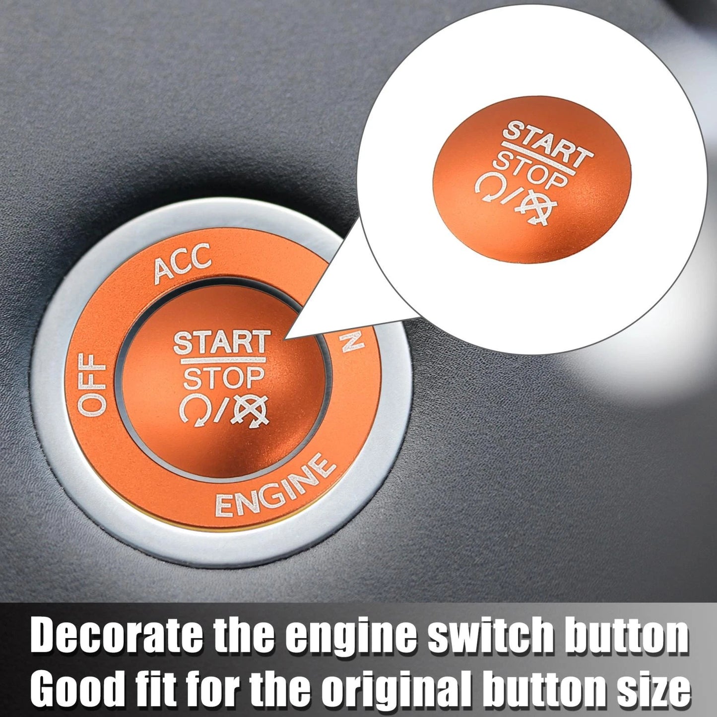 Engine Push Start Stop Button Trim Kit for Dodge Charger Challenger Orange