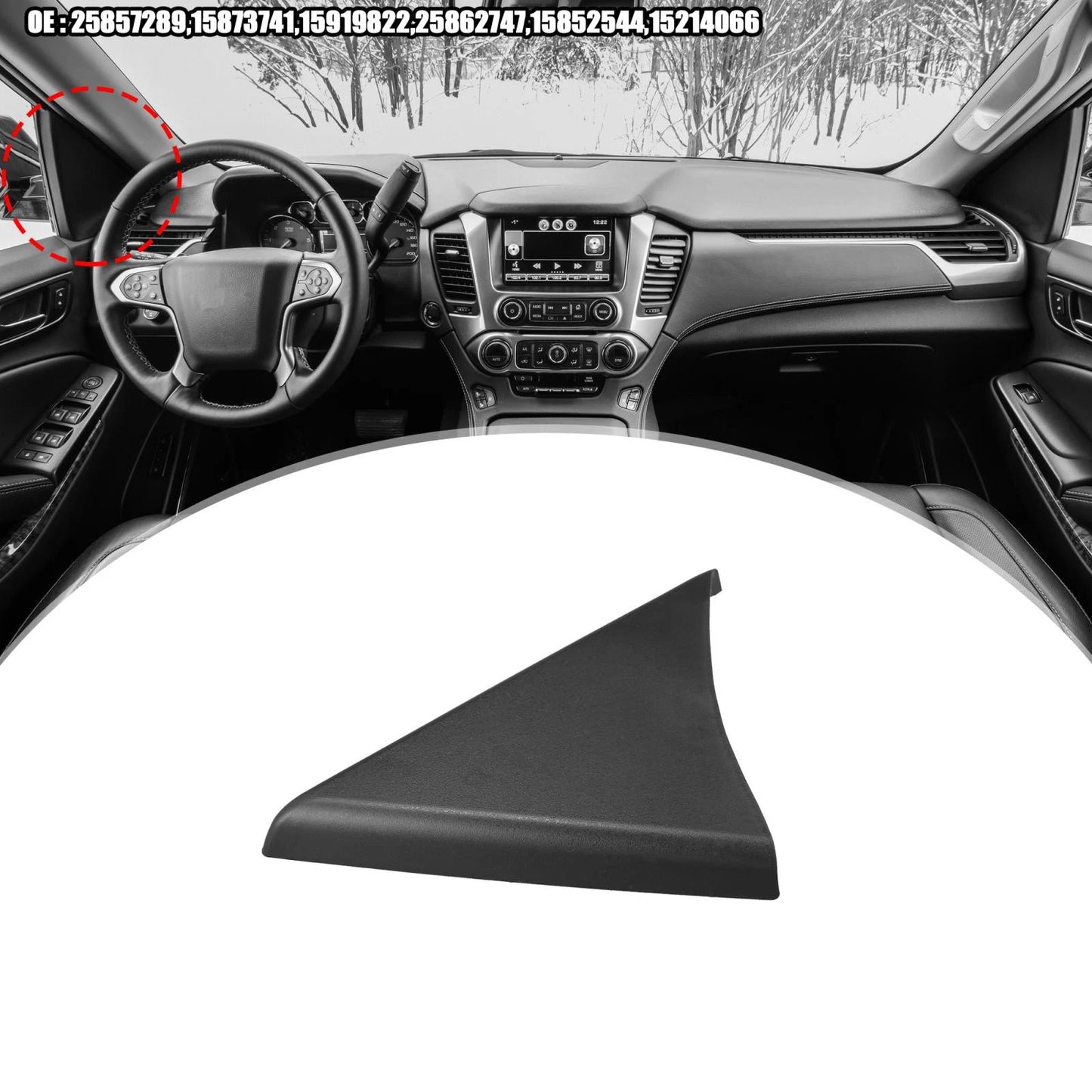 Front Door Upper Trim Panel Left for Chevrolet Silverado GMC Sierra