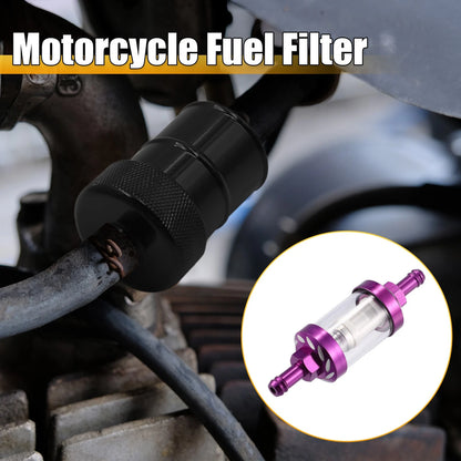 Purple Fuel Filters Engine Inline Gas Fuel Line Filter for Motorbike Dirt Bike