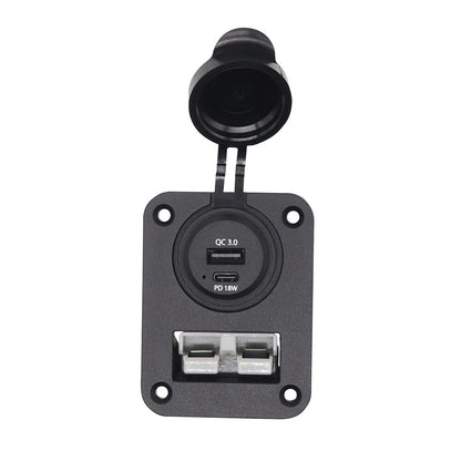USB + Type C Power Socket Flush Mount for Anderson Plug Camper Boat Caravan