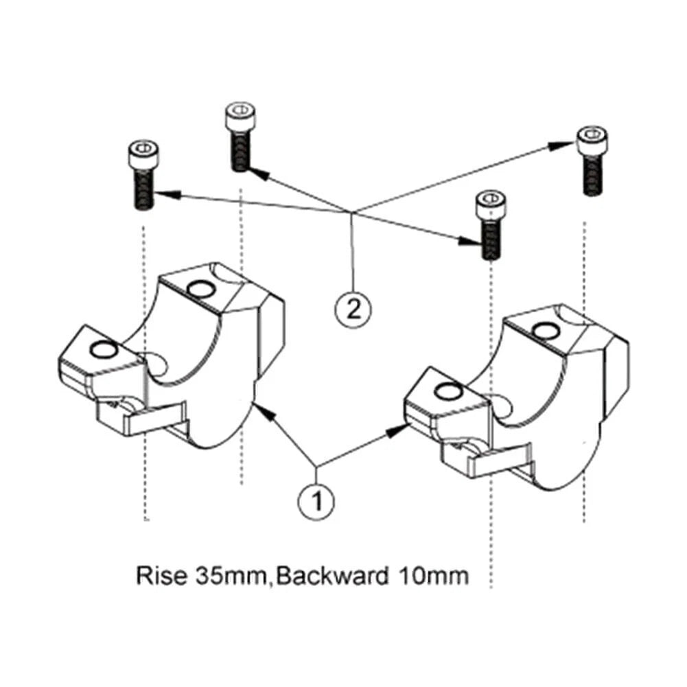 Silver Motor Handlebar Riser Clamp for Honda XADV-750 (2017-2019)
