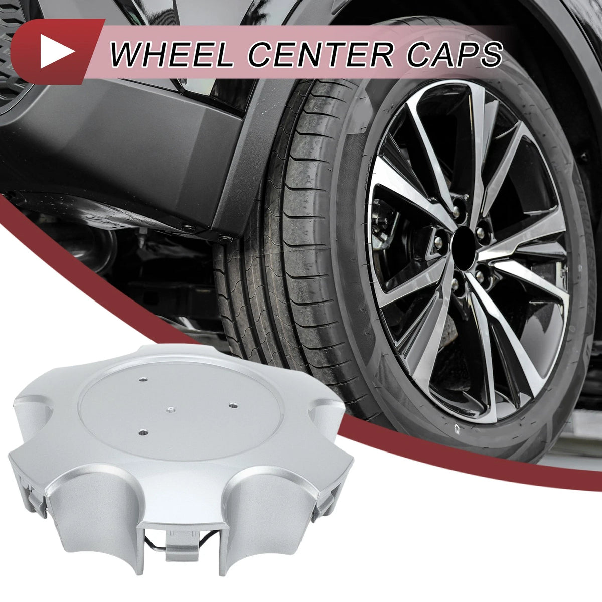 Wheel Center Caps for Toyota Tundra (2003-2006) - Silver Tone Plastic 1 x Pc