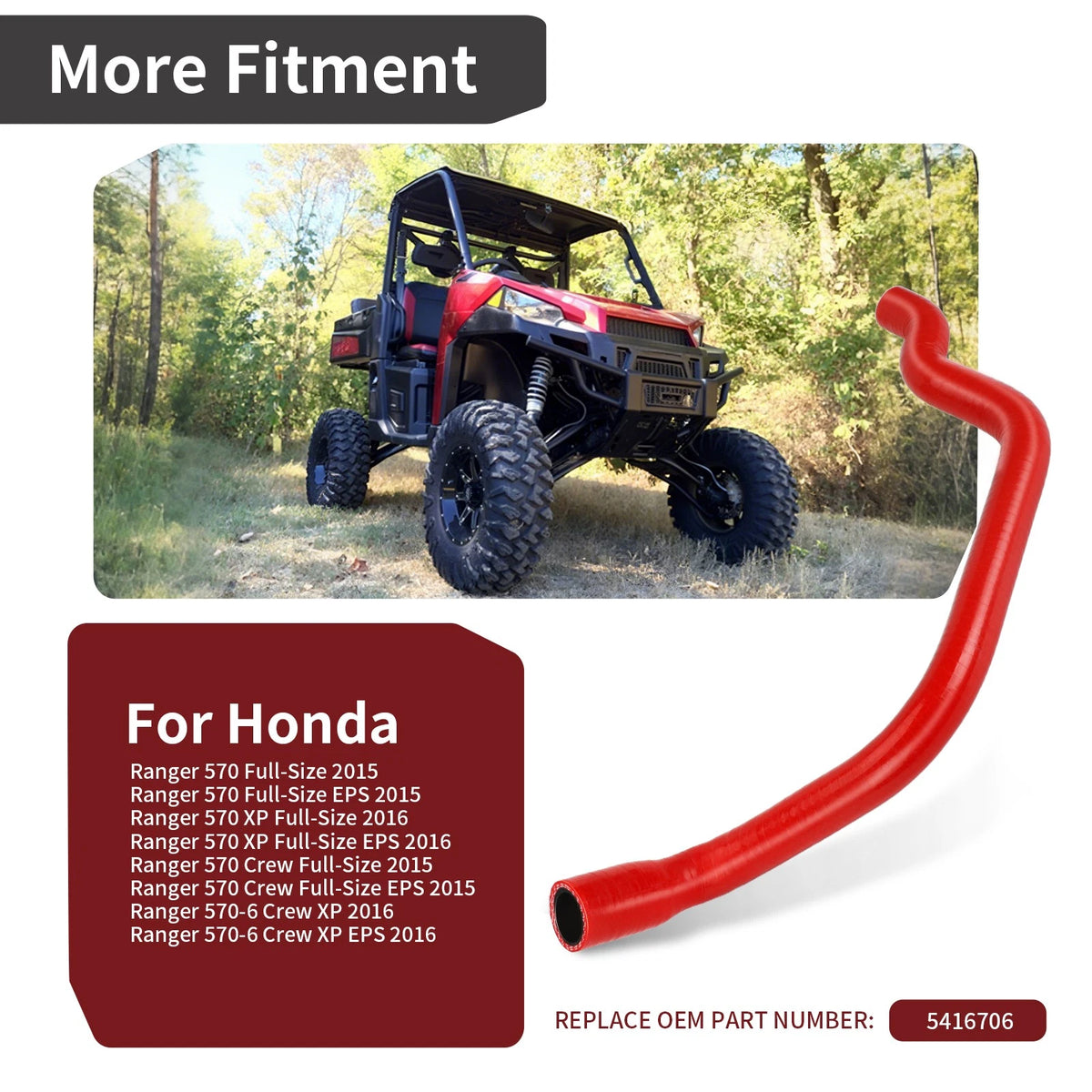 Engine Vent Hose for Polaris Ranger 570 XP Crew Full-size (2015–2016)
