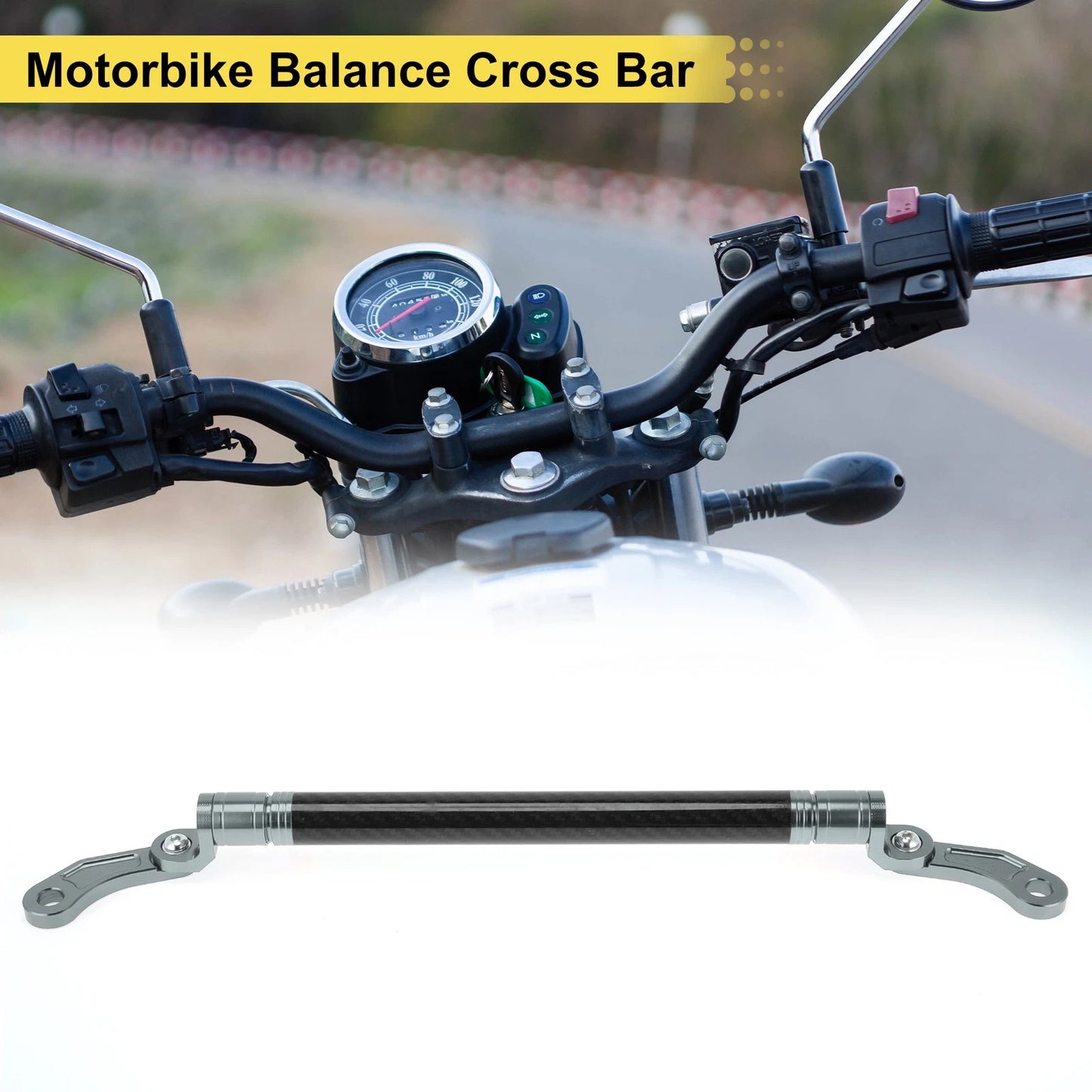 Balance Bar 0.39" 10mm Titanium Tone for Motorcycle Motorbike