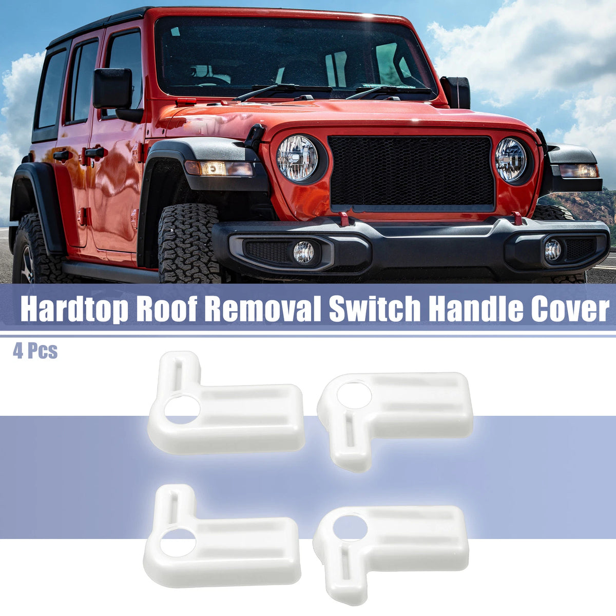 4 x Hardtop Roof Removal Switch Handle Covers for Jeep Wrangler (2007-2017)