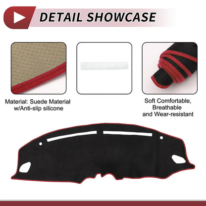 Dash Cover Mat for Suzuki Swift ZC33S/13S/53S/C83S (2018-2024) Black Red