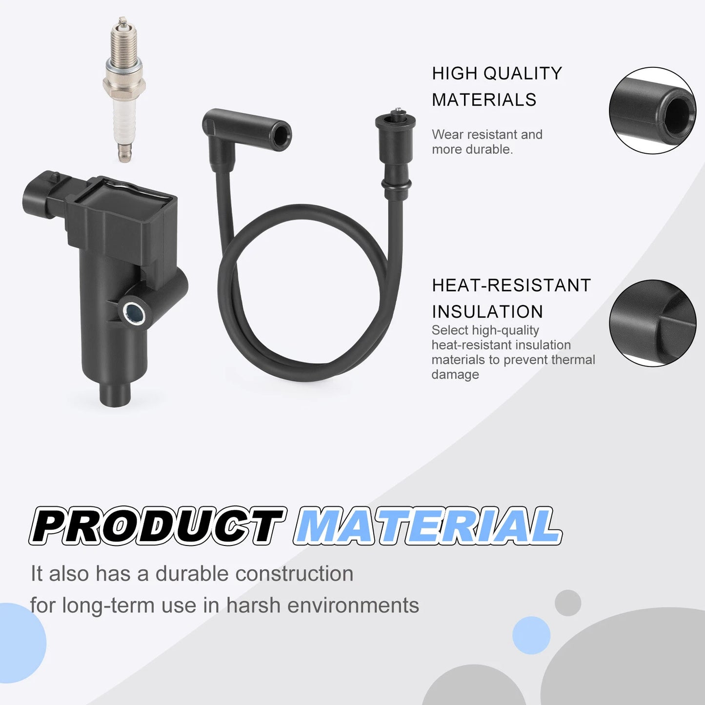 Ignition Coil, Spark Plug & Wire Cap for Coleman UT400/UT500/Axle 500/Spire 250