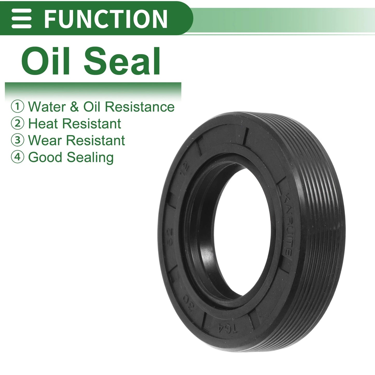 Oil Seal 30x52x12mm TG4 Lip Seal Ring Rotary Shaft Seal NBR Rubber Black 5 Pcs