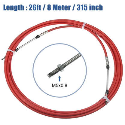 1pc 26ft 315in Marine Type Shift Remote Control Box Cable for Yamaha