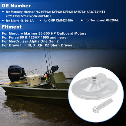 Boat Motor Trim Tab Anode for Mercury Mariner 35-300 HP Outboard Motors
