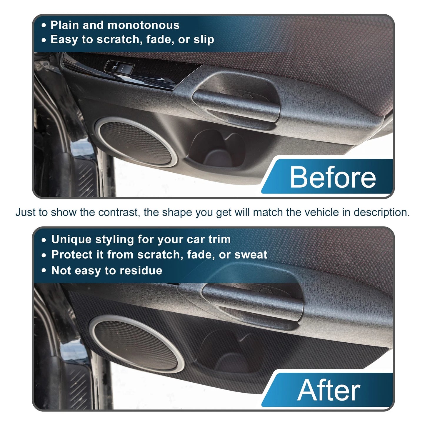 Door Kick Guard for Mazda 3 Axela Black Front Rear Driver Passenger Side