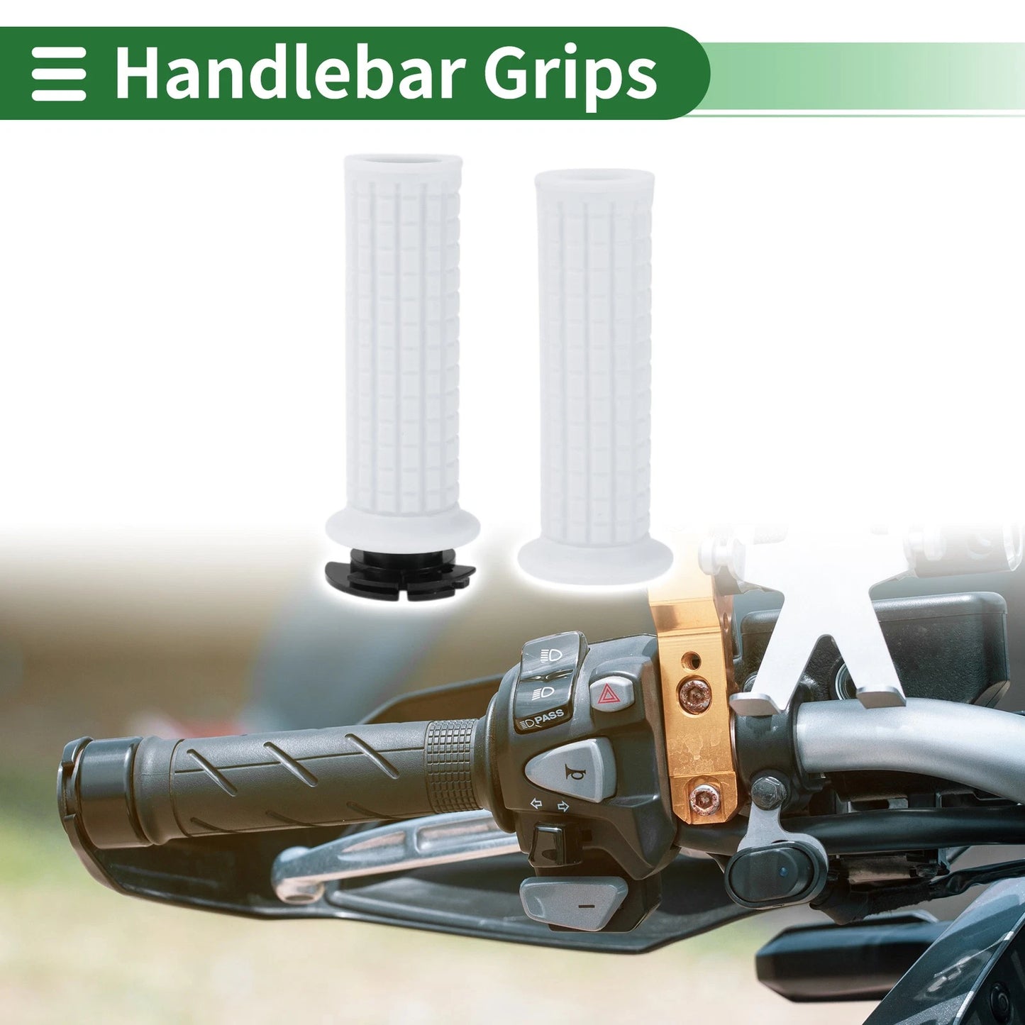 Motorcycle Hand Grips Cover Kit TPU White Square for Motorcycle