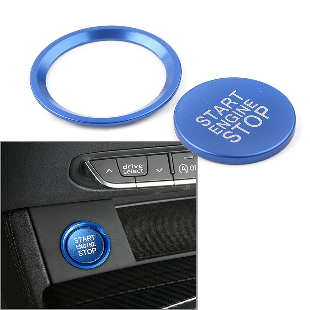 Blue Engine Start Button Decorative Ring Cover for Audi A4L A5 A6L A7 A8