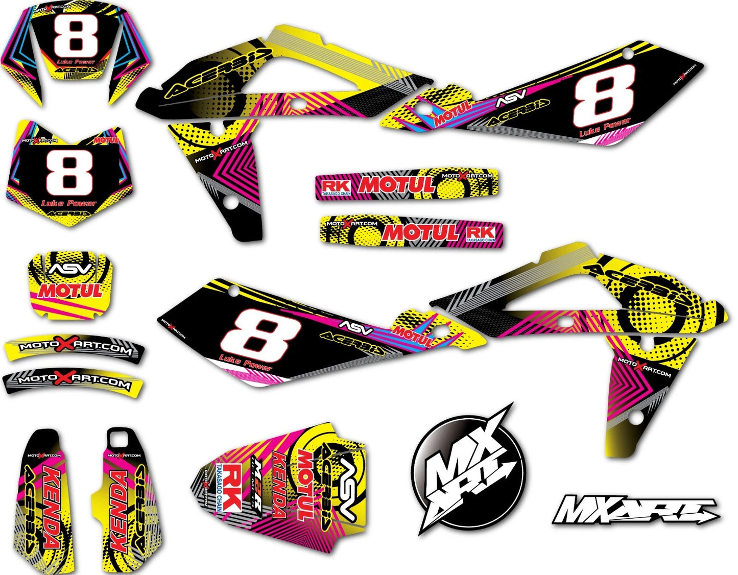 Custom Graphic Kit for Husqvarna 2005-2007 - Neon Style Stickers