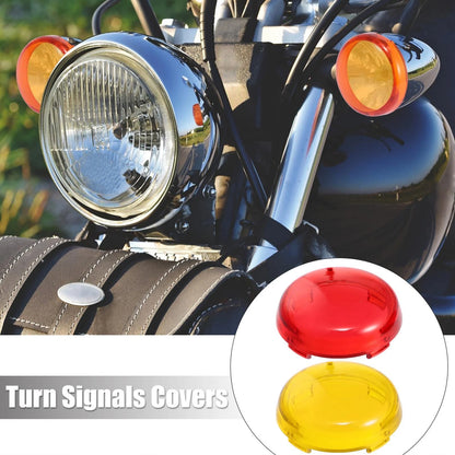 4pcs Turn Signal Light Lens Covers Front Rear for Harley Dyna Amber Red