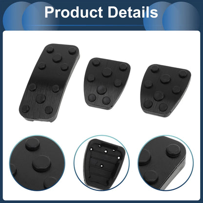 3 x Foot Accelerator Pedal Covers for Subaru Forester (2006-2018) Black