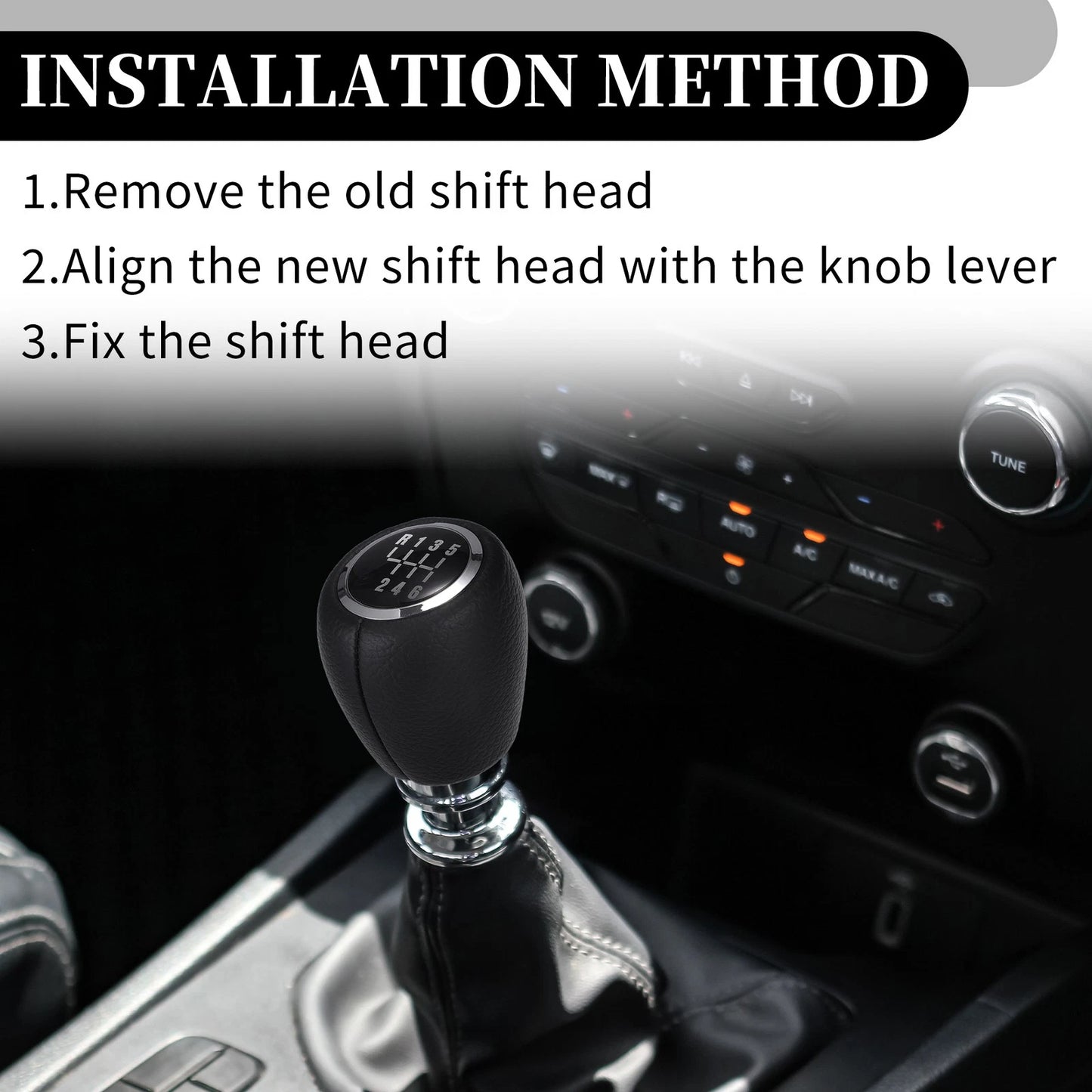 6 Speed Manual Gear Shifter Knob for Chevy Cruze Faux Leather (2008-2012)