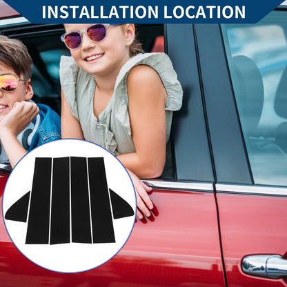 6 Pcs Pillar Window Trim Covers for GMC Sierra 1500 (2019-2024)