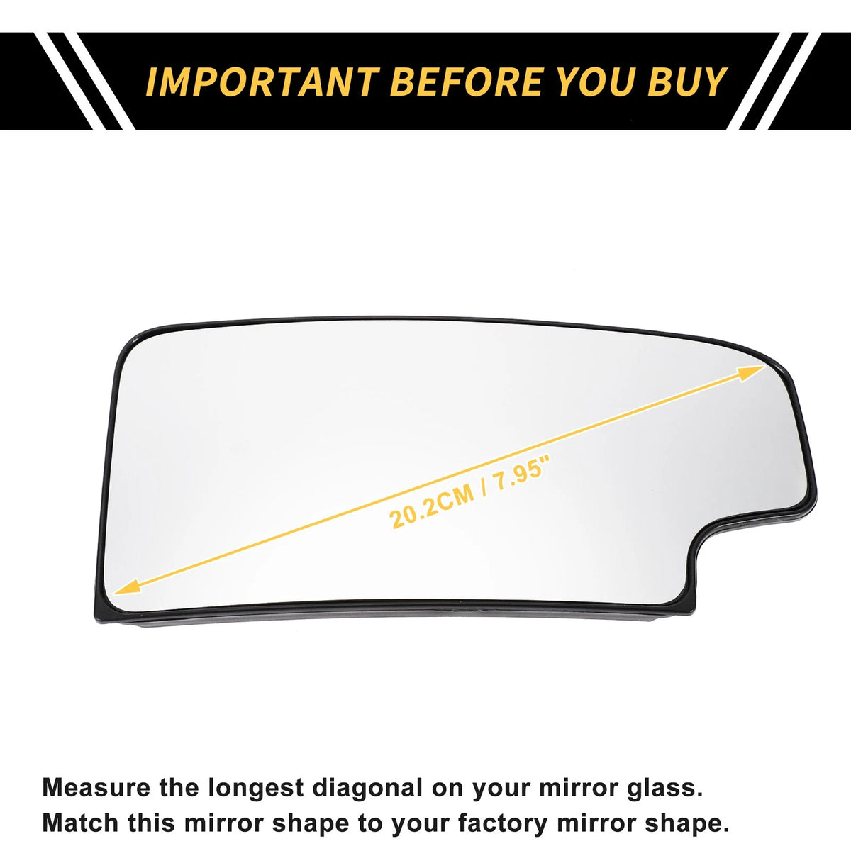 Heated Left Side Mirror Glass Replacement for Chevrolet Silverado 2500 3500 HD
