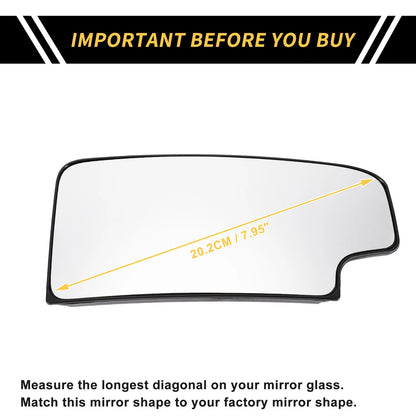 Heated Left Side Mirror Glass Replacement for Chevrolet Silverado 2500 3500 HD