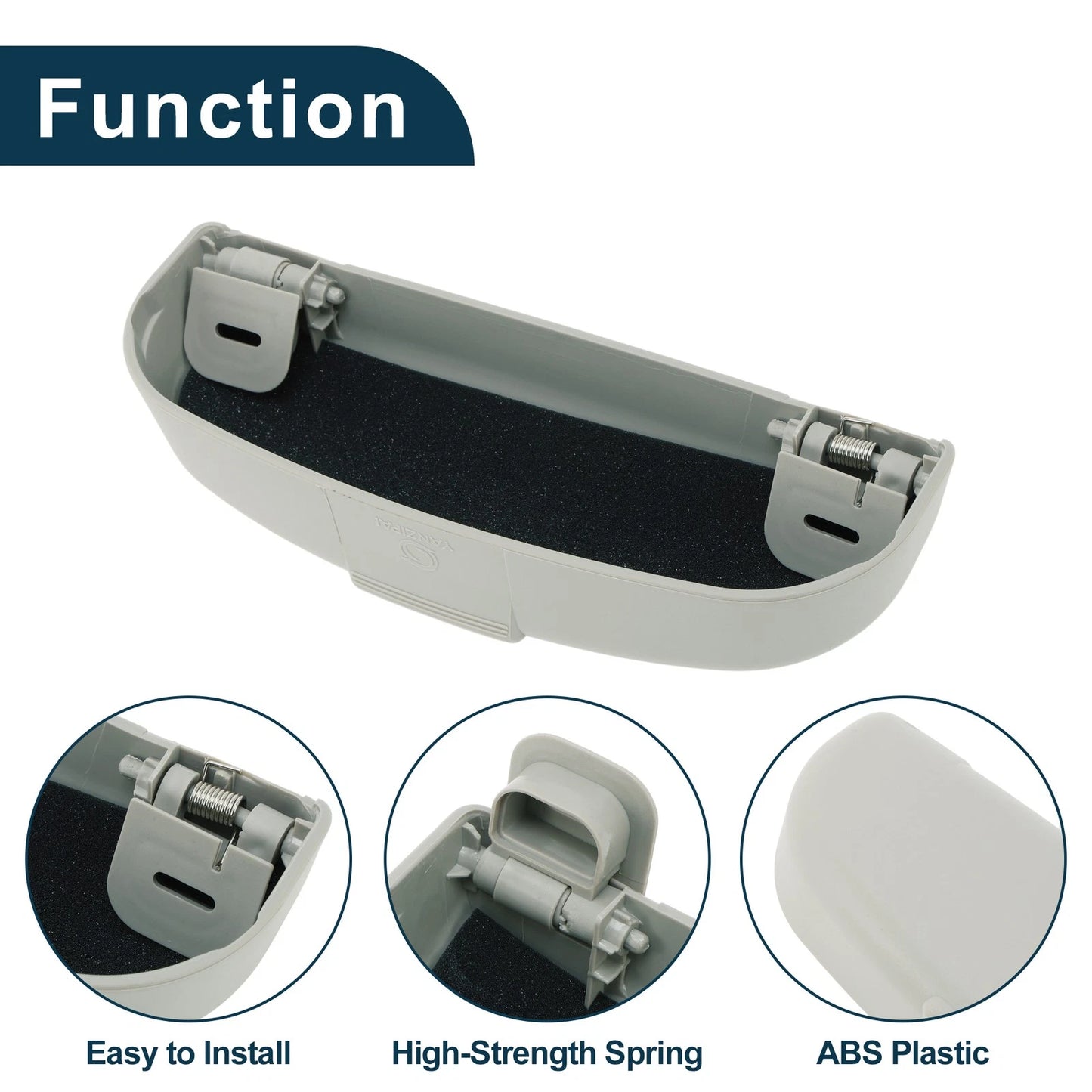 Sunglasses Case for Peugeot 308 2014-2026 ABS Grey 1 Set