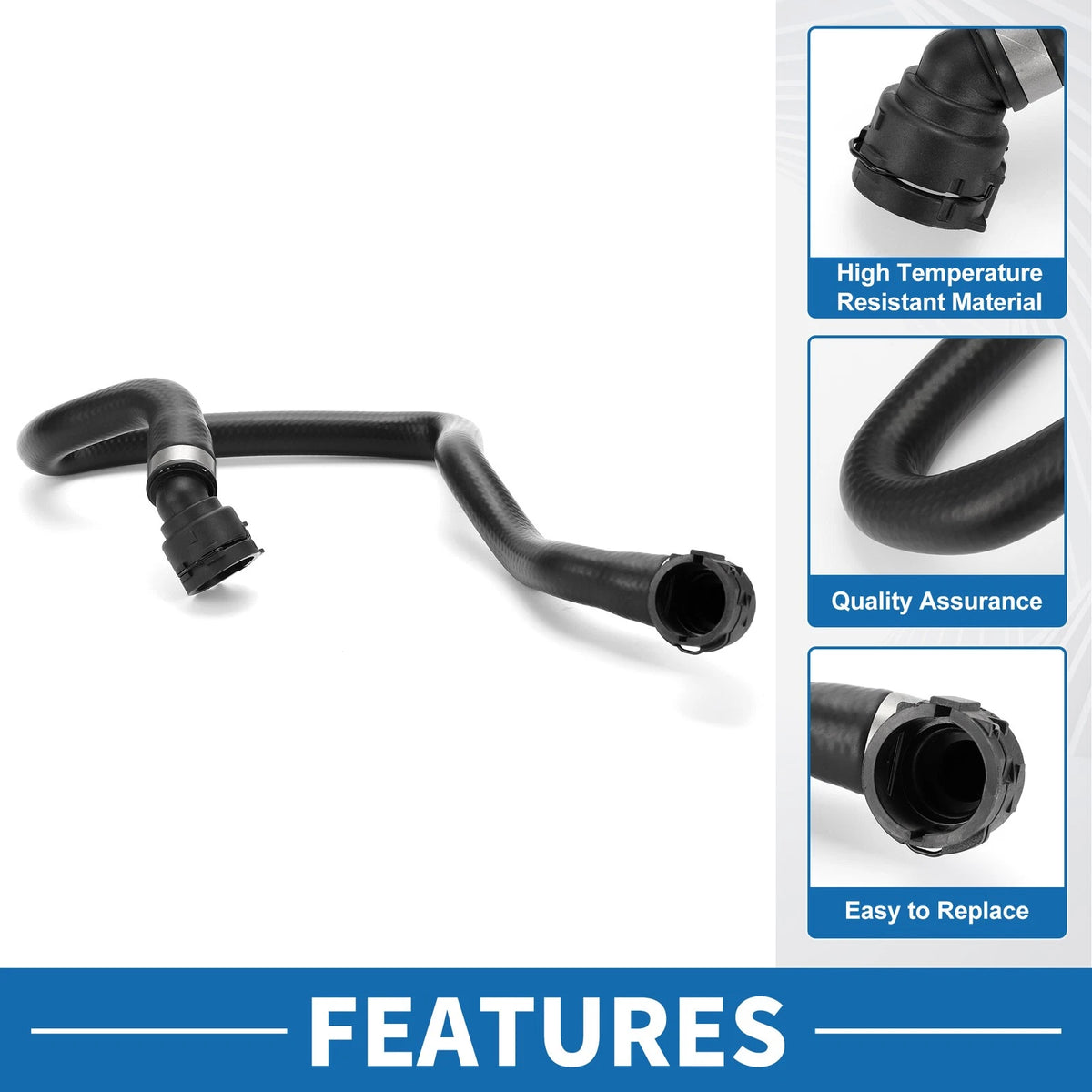 Radiator Hose for BMW 320i 2013-2015 Rubber Black 1 x Piece