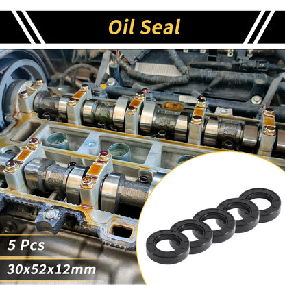 Oil Seal 5 Pcs 30x52x12mm NBR Rubber Rotary Shaft Seal for Make Model