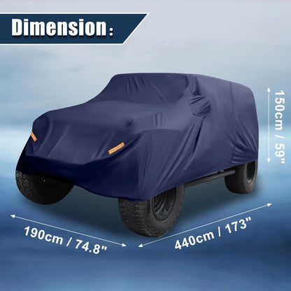 SUV Car Cover for Jeep Wrangler JK JL 2 Door 2007-2021 Waterproof Navy Blue