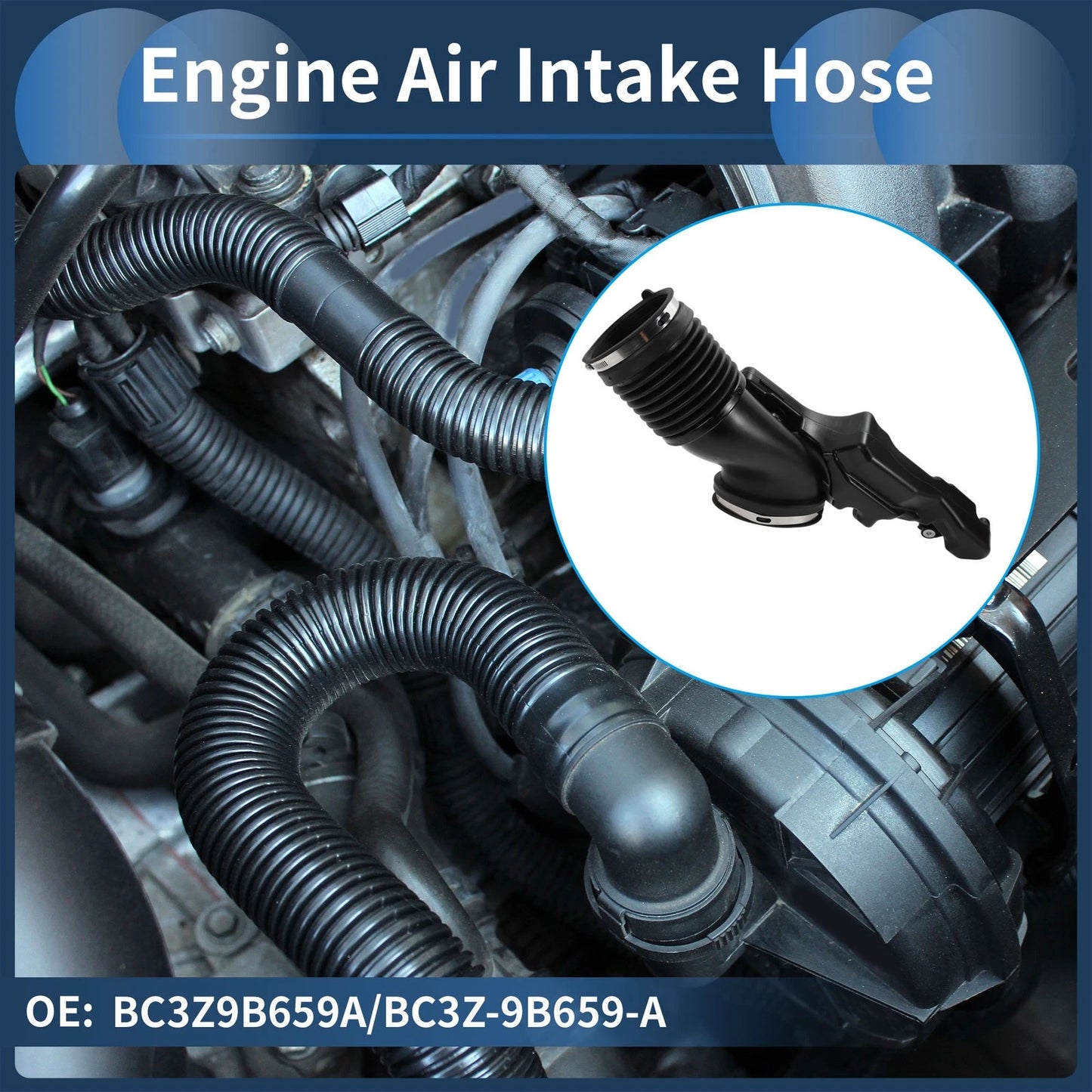 Engine Air Intake Hose for Ford F-250 Super Duty (2011-2016) 1 Pc Clamp