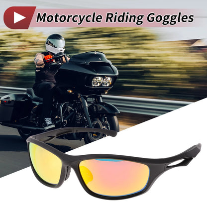 1 Pc Motorcycle Riding Goggles Red Lens Black Frame Tri-acetel Cellulose PC