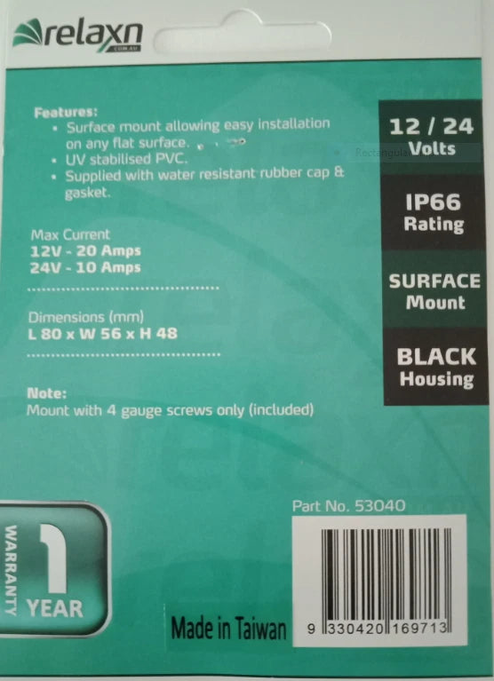 12V-24V Surface Mount Cigarette Socket Power Outlet for Boat/Caravan/RV