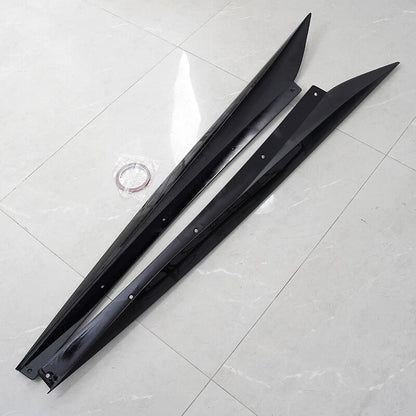Gloss Black Side Skirts 2 x For Corvette C8 Z51 Rocker Panels 2020-2023