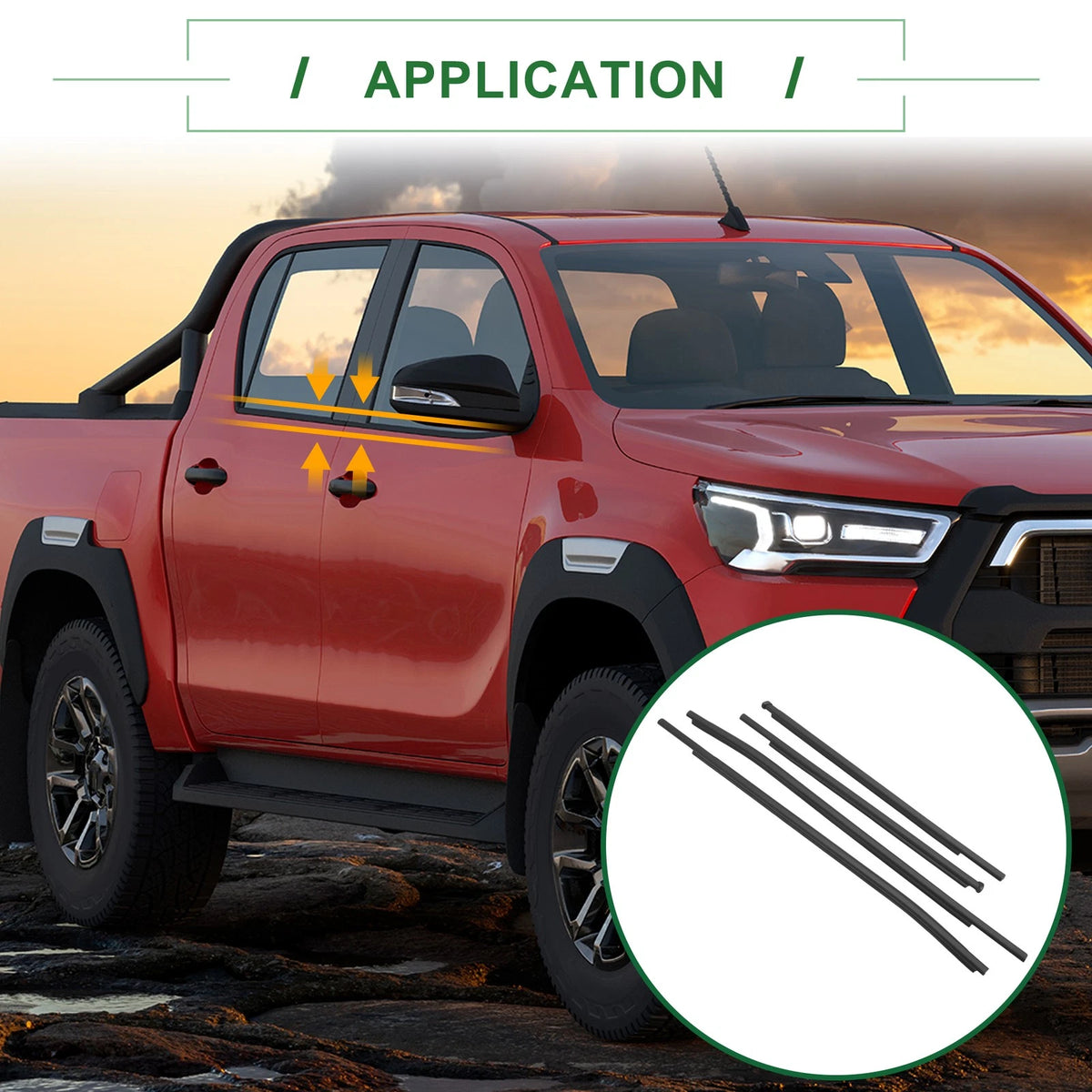 4 x Weatherstrip Window Seal for Toyota Hilux (2015)