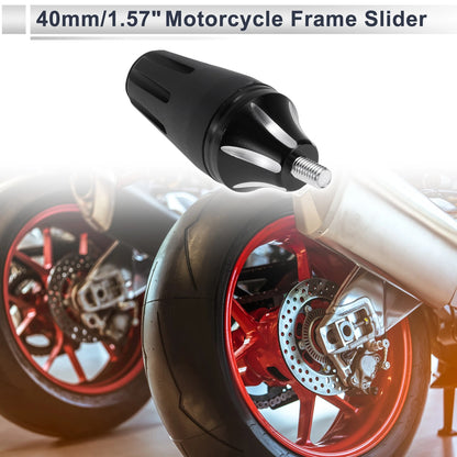 8mm Aluminum Alloy Motorcycle Slider Frame with Bolt 1 Set Black