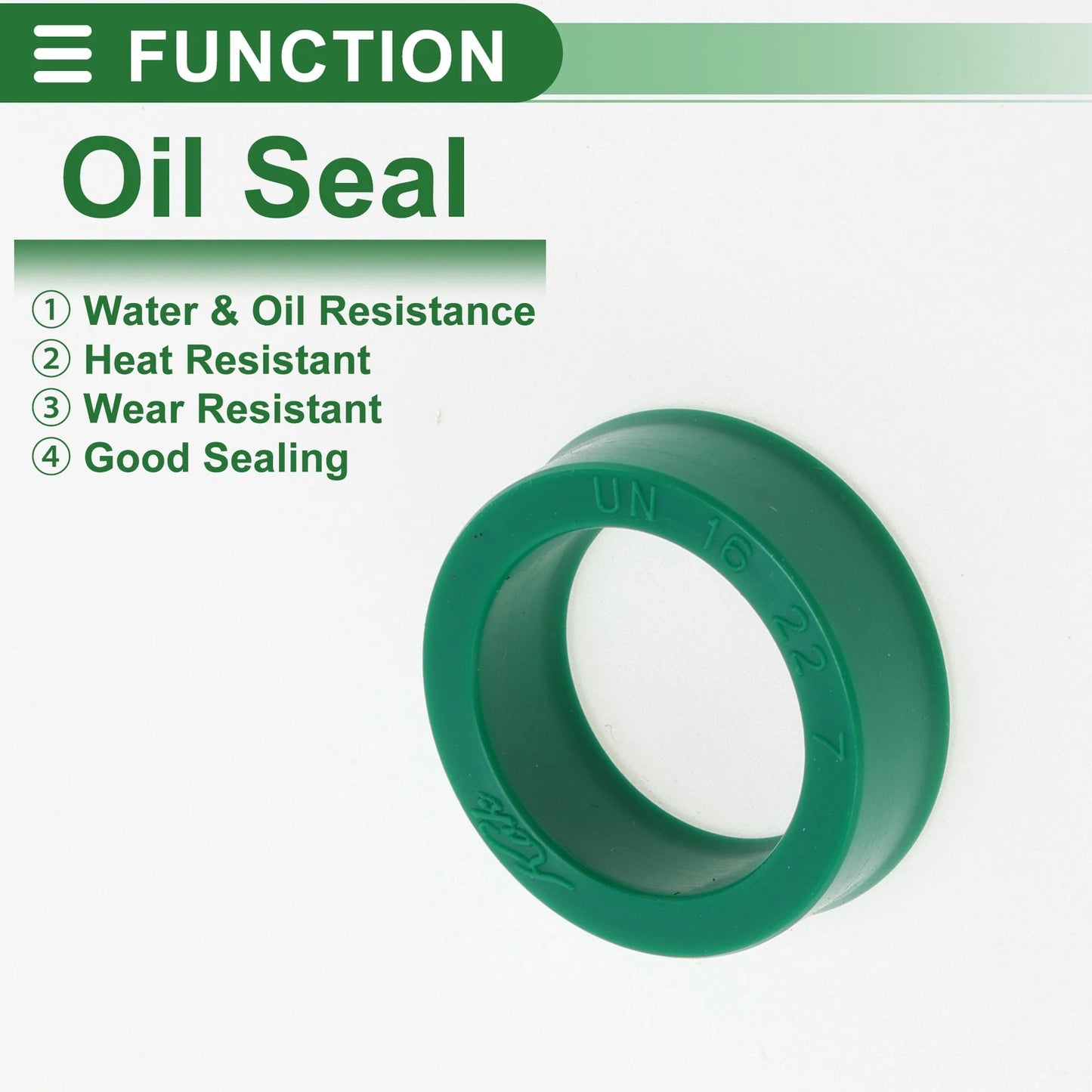 Oil Seal Rotary Shaft Seal TPU 16x22x7mm High Pressure Green 5 Pcs