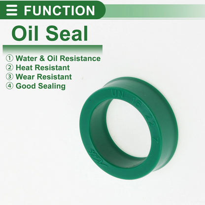 Oil Seal Rotary Shaft Seal TPU 16x22x7mm High Pressure Green 5 Pcs