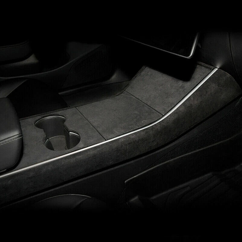 Suede Center Console Storage Panel Cover Trim for Tesla Model 3 (2017–2023)