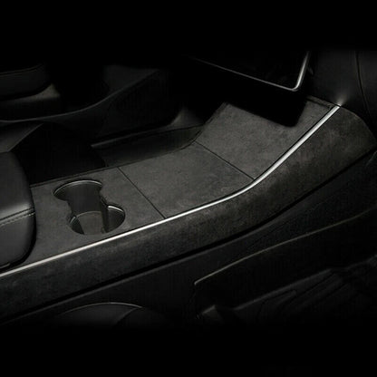 Suede Center Console Storage Panel Cover Trim for Tesla Model 3 (2017–2023)