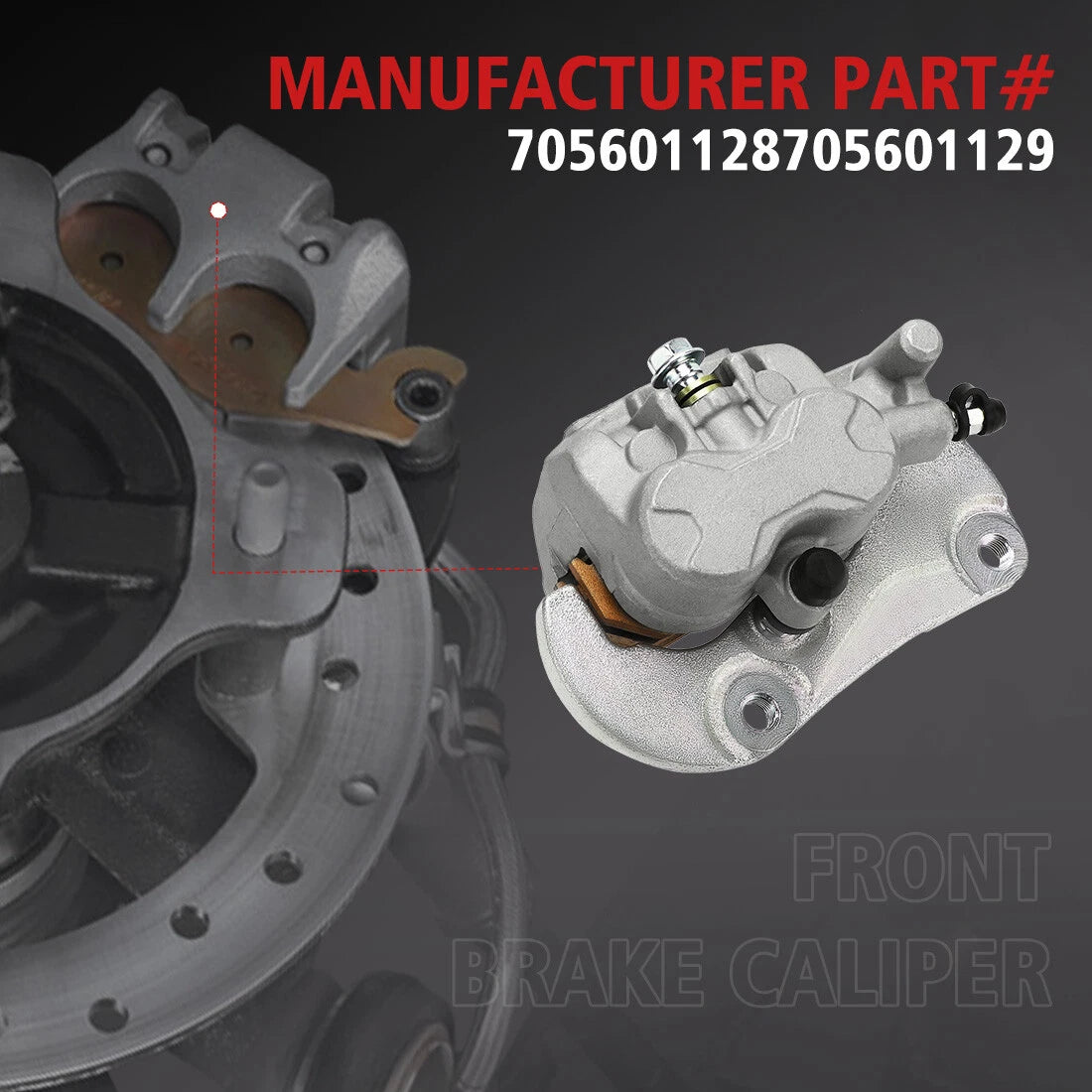Pair Front Brake Caliper W/Pads for Can-Am Maverick 1000R (2014–2018)