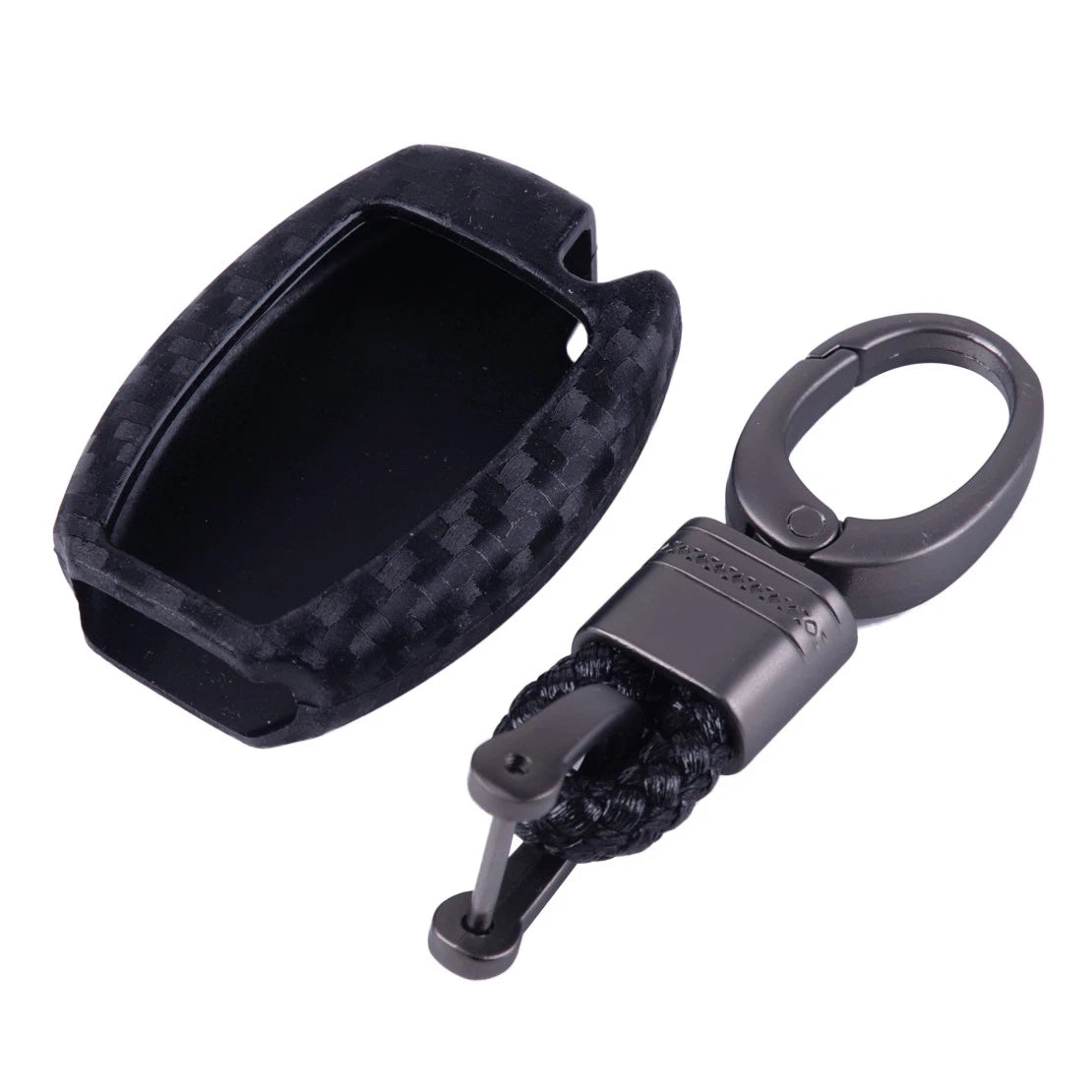 Carbon Fiber Remote Key Case Shell Cover for Benz A B C E Class (2010-2023)
