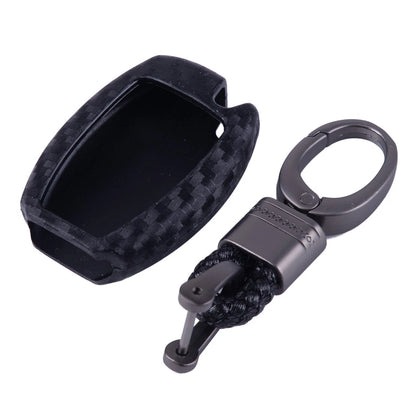 Carbon Fiber Remote Key Case Shell Cover for Benz A B C E Class (2010-2023)