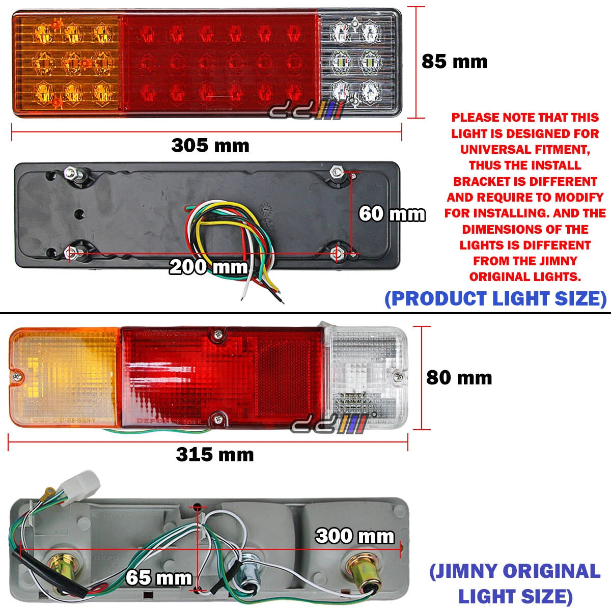 12V LED Tail Light for Suzuki Jimny Sierra SJ410 SJ413 Samurai (1981-1998)